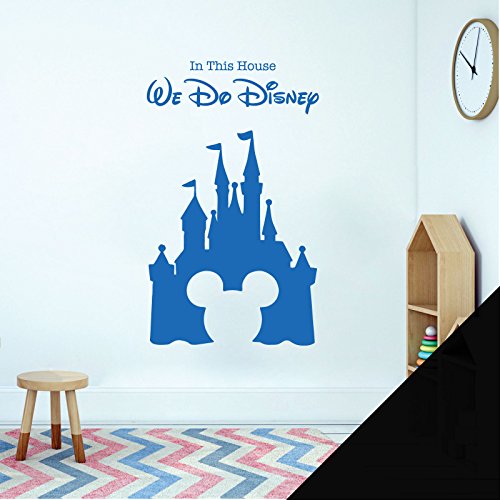 Wandsticker für Kinderzimmer, Disney-Motiv, Motiv: We Do Disney, Schloss Micky Maus, Schwarz von Wall Designer