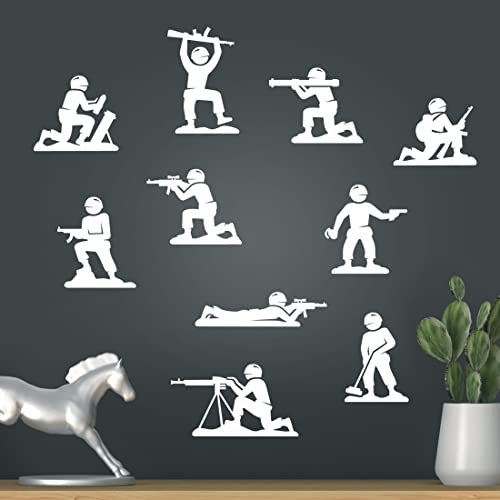 Armee-Soldaten Wandaufkleber, Militär-Kinder-Aufkleber, Jungenzimmer-Dekor, grüne Vinyl-Aufkleber, Spielzimmer-Dekoration von Wall4stickers