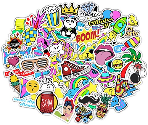 Stickerbombe aufkleber 400 sticker graffiti macbook iphone skateboard vinyl pop art aufkleber Sortiert Sticker Pack Snowboard Gepäck Koffer iPhone Auto Fahrrad Bumper Bomb Pack - Vintage Retro Pop Art von Wall4stickers