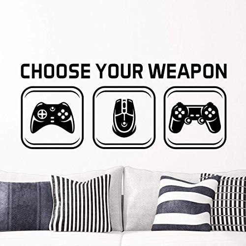 Wandsticker für Kinderzimmer Motiv: "Choose Your Weapon Play" Vinyl für Kinderzimmer Spieler Kunst Jugendliche Videospiel Wandbild Kinderzimmer Spielzimmer Schlafzimmer wandaufkleber wandtattoo von Wall4stickers