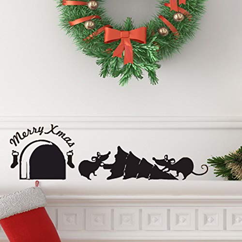 Weihnachtsbaum Maus Loch Wand Kunst Vinyl Abziehbild Sticker Mural Party Dekoration von Wall4stickers