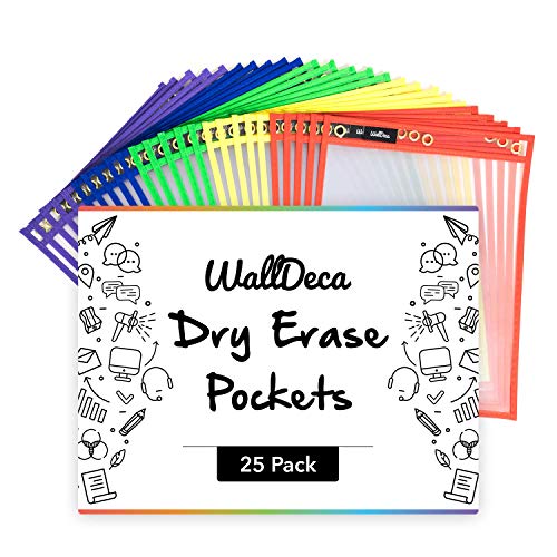 WallDeca abwischbare Projekthüllen, 22 x 28 cm Schutzhülle für Monatstickets (25er-Pack) von WallDeca