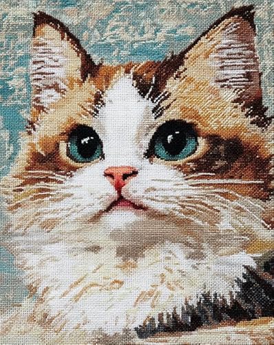 Wallphantom Tier Ragdoll Katze Malen Nach Zahlen,Haustier Katze,malen nach zahlen erwachsene Ölgemälde Leinwand bastelset für mädchen Geschenke,40x50cm mit Rahmen von Wallphantom