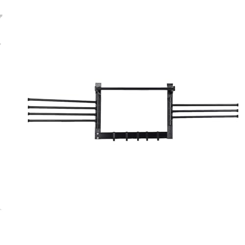 Rotierender Handtuchhalter, Wandmontage, Wäscheständer mit Haken, Schwenkarmen, Badezimmer-Wäsche-Organizer (Schwarz) von Walmeck