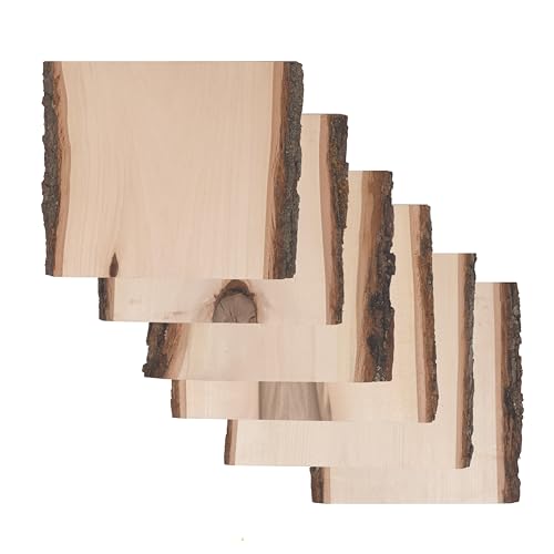 Walnut Hollow Rustikale Lindenholzplatte, 17,8–22,9 cm breit x 17,8 cm, 6 Stück von Walnut Hollow