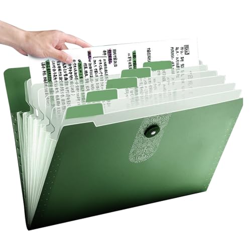 Walopola Akkordeon-Dateiordner, Akkordeon-Datei-Organizer - Wasserdichte Ordner für Dokumente | Organizer für Dokumentenpapier, Rechnungen, Quittungen im A4-Letter-Format, Aktenhalter mit 12 Taschen von Walopola