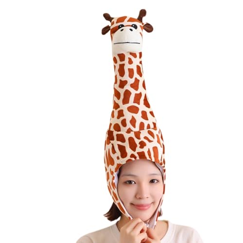 Walopola Giraffe Kopfbedeckung Hut | Lustige Giraffe Kopfschmuck Hut für Erwachsene - Party Dressing Supplies Kopfbedeckung für Party, Karneval, Rollenspiel Event von Walopola