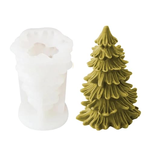 Walopola Weihnachten Kerzenform Silikon, Weihnachtsbaum Kerzenform, Silikon Weihnachtsbaum Kerzenform Kerzenformen, 3D Kerzengießform Silikon Kerzen Gießform Kerzenformen zum Gießen Weihnachtsbaum von Walopola