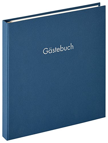 walther design Gästebuch blau 26 x 25 cm mit Prägung und Spiralbindung, Fun GB-206-L von walther design