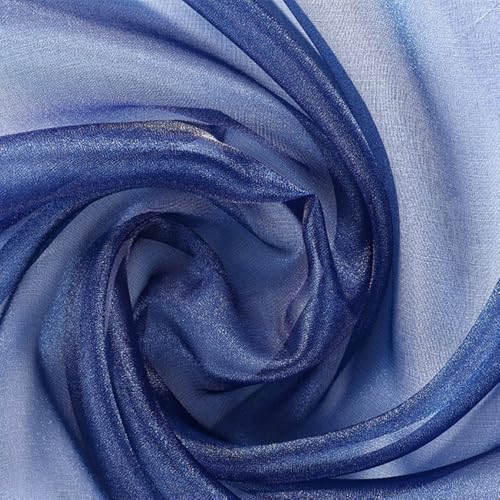 1 Meter breit 150cm Organzastoff zum Nähen,Soft Glitzer Tüllstoff, für DIY Basteln Bekleidung Tüllrock Hochzeitskleid Schleier Vorhänge für DIY Bastel Tischdecken Hochzeit Party Deko,Marineblau von Wambere