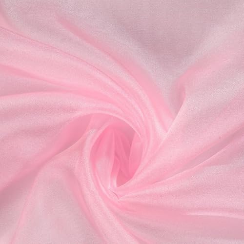 1 Meter breit 150cm Organzastoff zum Nähen,Soft Glitzer Tüllstoff, für DIY Basteln Bekleidung Tüllrock Hochzeitskleid Schleier Vorhänge für DIY Bastel Tischdecken Hochzeit Party Deko,Pink von Wambere