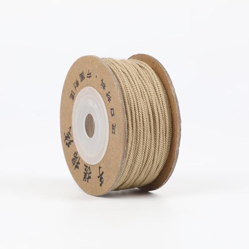 1 Rolle 1.2 mm x 25 m Baumwollfaden Baumwollgarn Baumwollseil Bastelkordel Baumwollschnur Bastelschnur Dekokordel Schnur für DIY Kunsthandwerk Geschenkverpackung Schmuckdekoration,Khaki von Wambere