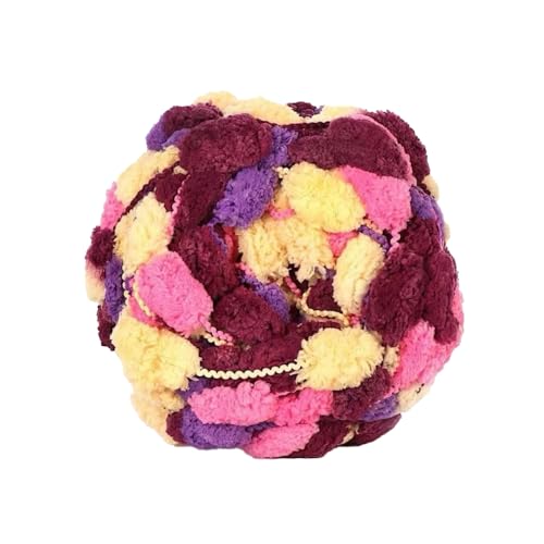 1 Rolle 130g ca.28m Dicke Wolle Garn Pom Pom Ball Wolle Strickwolle Garn Plüschballgarn,Wolle zum Häkeln und Stricken,für DIY Handgemacht Kunsthandwerk Schals Mützen Kissen Decken,Farbe 9 von Wambere