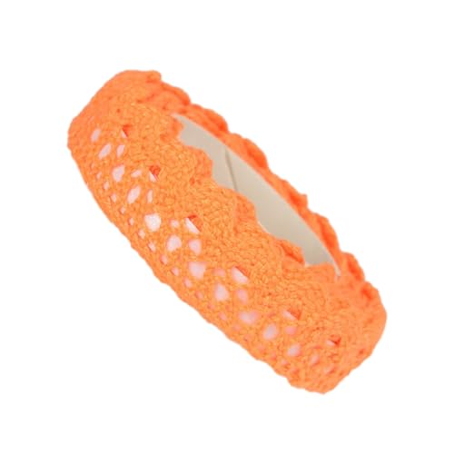 1 Rollen 2 Yards x 16mm Selbstklebende Spitzenband Baumwolle Spitze Stoff Spitzenbordüre Spitzenborte Dekoband Zierband für DIY Handwerk Hochzeit Geburtstag Geschenkbox Scrapbook,Orange von Wambere