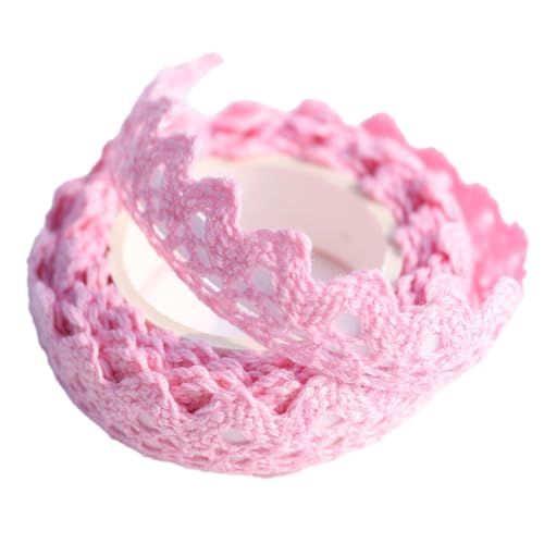 1 Rollen 2 Yards x 16mm Selbstklebende Spitzenband Baumwolle Spitze Stoff Spitzenbordüre Spitzenborte Dekoband Zierband für DIY Handwerk Hochzeit Geburtstag Geschenkbox Scrapbook,Rosa von Wambere