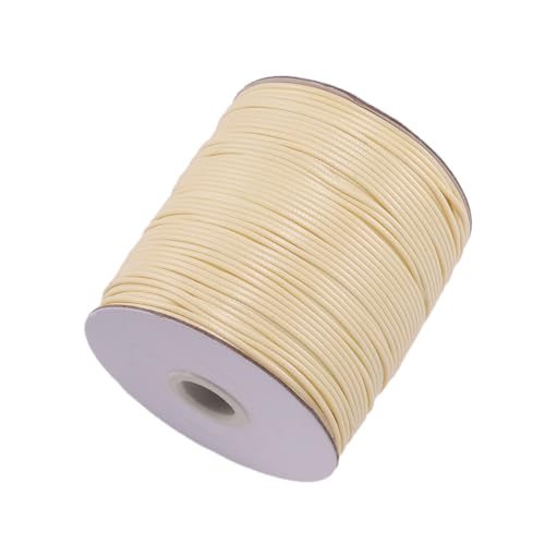 1.5mm x 10m Wachsschnur Wachslinie Wachskordel Waxedcord Baumwollschnur Gewachst Lederseil Lederschnur Basteln Schmuckkordel für DIY Handwerk Armband Halskette Schmuckherstellung,Creme von Wambere