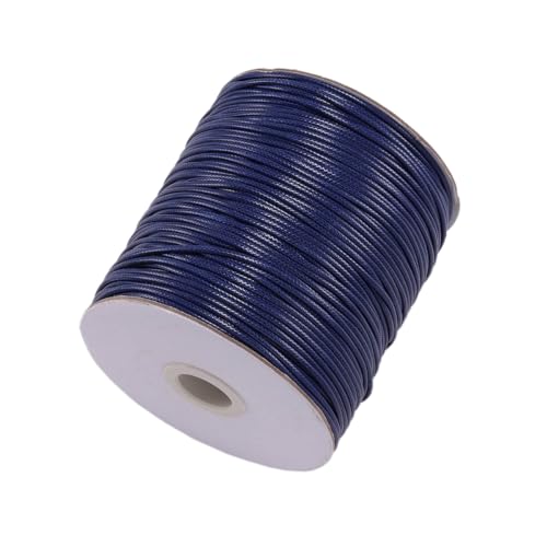 1.5mm x 10m Wachsschnur Wachslinie Wachskordel Waxedcord Baumwollschnur Gewachst Lederseil Lederschnur Basteln Schmuckkordel für DIY Handwerk Armband Halskette Schmuckherstellung,Navy blau von Wambere