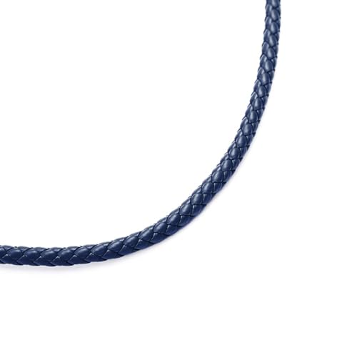 10 M Geflochten Lederband Lederschnur Lederkordel,Durchmesser 7mm Geflochtenes Lederseil aus PU Leder Rundes Lederseil Lederschnüre Lederbänder zum DIY Basteln Schmuckherstellung,Navy blau von Wambere