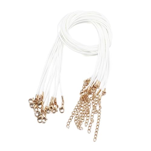 10 Stück 2mm Geflochtene Gewachste Halskette Mit Anhängerschlaufe Ösen Lederband Kette mit Verschluss Lederband Kette Ohne Anhänger für DIY Handwerk Basteln Schmuckherstellung,Weiß 10 Stück 2mm Geflochtene Gewachste Halskette Mit Anhängerschlaufe Ösen Lederband Kette mit Verschluss Lederband Kette Ohne Anhänger für DIY Handwerk Basteln Schmuckherstellung,Weiß von Wambere