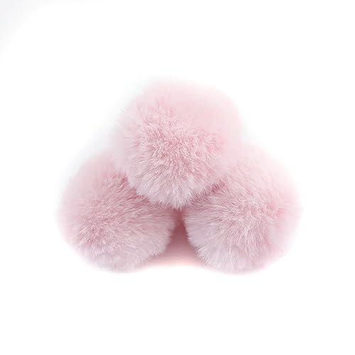 Wambere 10 Stück 6cm Pompons zum Basteln,Pompon Kunstfell Bommel Plüschbälle mit Elastischer Schlaufe,für DIY Kunsthandwerk Haarschmuck Hochzeiten Geburtstage Weihnachten Dekorationen,Hellrosa B von Wambere