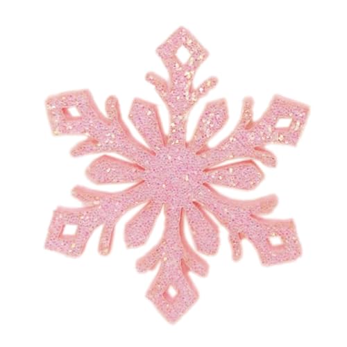 10 Stück Goldpulver Schneeflocken Aufnäher Weihnachtsdekoration Schneeflocken Patches Stoffaufkleber Flicken Applikationen zum Aufnähen für DIY Basteln Haarschmuck Kleidungsdekoration,Rosa von Wambere