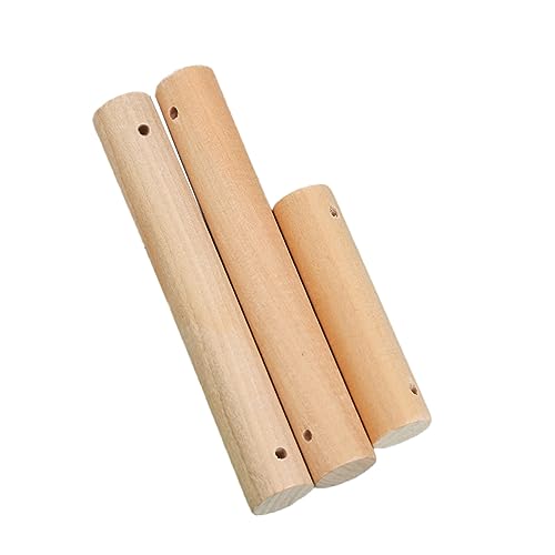 10 Stück Holzstäbchen,Bastelstäbe Holzstange Holzstäbe mit Loch zum Basteln 100x15mm Rundstäbe Holzstäbe für Handgemachte Geschenke Modellbau DIY Papageientreppe Basteln Dekoration,Holzfarbe von Wambere