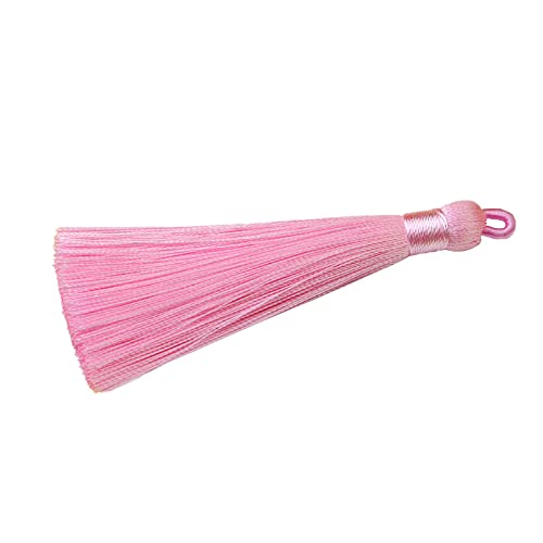 10 Stück Quasten Anhänger,8cm Bunte Quasten-Lesezeichen,Tassel Troddel Armband Schlüsselanhänger Basteln Quaste für Ohrringe Schmuckherstellung Taschen Lesezeichen DIY Handwerk Zubehör,Hell-Pink von Wambere