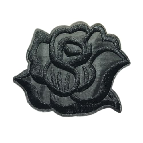 10 Stück Rosen Applikationen Patch,Aufnäher mit Rosenstickerei Blumenstickerei Patches zum Aufbügeln,Flicken zum Aufbügeln Aufnäher Applikation für DIY Basteln Kleidungsdekoration,Schwarz von Wambere