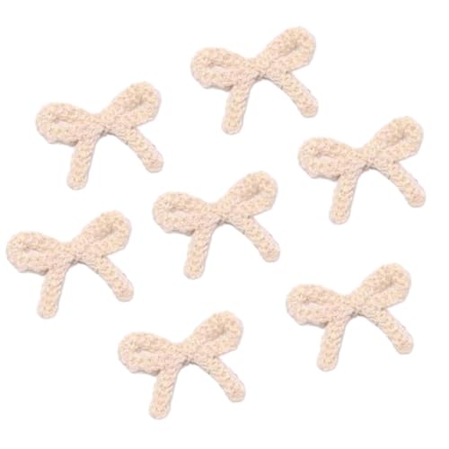 10 Stück Schleifenaufnäher 5 x 3.3cm Schleife Stoffflicken Patches Bestickter Schleifen Applikationen zum Aufnähe Flicken Stickaufnäher für DIY Basteln Kleidungsdekoration,Beige von Wambere