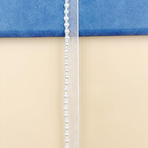 10 Yards Breite 1 cm Spitzenbordüre Spitzenband Spitze mit 5 mm Perlen,Spitzenborte Spitzenbesatz Lace Spitze Trim Band Dekoband für DIY Basteln Nähen Kleidung Hochzeit Brautkleid Dekor,Weiß B von Wambere