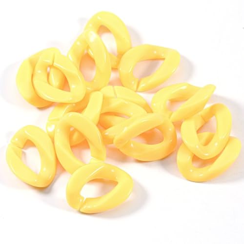 100 Stück Acryl Verbindungsring Kettenschnalle Linking Rings C-Clips Schnellverbindungsverbinder Kunststoffschnalle Für DIY Taschenkette Ohrring Halskette Schmuckherstellung,Gelb A von Wambere