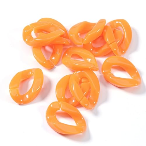 100 Stück Acryl Verbindungsring Kettenschnalle Linking Rings C-Clips Schnellverbindungsverbinder Kunststoffschnalle Für DIY Taschenkette Ohrring Halskette Schmuckherstellung,Orange A von Wambere