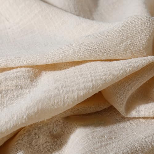 100cm x 130cm Stoffe Stoff aus Baumwolle und Leinen,Dünner Leinenstoff,Stoff Fabric Meterware,Fabric zum Nähen,Dekostoff für DIY Basteln Kleidungsdekoration Tischdekoration,Beige von Wambere