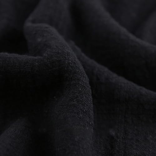 100cm x 130cm Stoffe Stoff aus Baumwolle und Leinen,Dünner Leinenstoff,Stoff Fabric Meterware,Fabric zum Nähen,Dekostoff für DIY Basteln Kleidungsdekoration Tischdekoration,Schwarz 100cm x 130cm Stoffe Stoff aus Baumwolle und Leinen,Dünner Leinenstoff,Stoff Fabric Meterware,Fabric zum Nähen,Dekostoff für DIY Basteln Kleidungsdekoration Tischdekoration,Schwarz von Wambere