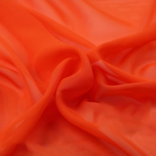 100cm×150cm Chiffon Stoff Hochzeitsstoffe Tischdeckenstoffe Bekleidungsstoffe Dekostoff Kostümstoff Stoffe zum Nähen Meterware Dekorieren für DIY Basteln Kleidungsdekoration,Orange von Wambere