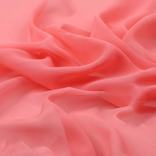 100cm×150cm Chiffon Stoff Hochzeitsstoffe Tischdeckenstoffe Bekleidungsstoffe Dekostoff Kostümstoff Stoffe zum Nähen Meterware Dekorieren für DIY Basteln Kleidungsdekoration,Wassermelonenrot von Wambere