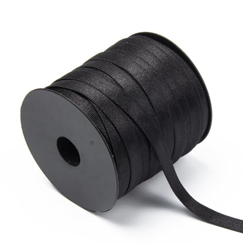 10m 10mm Breit Elastisches Band,Gummiband zum Nähen,Gummilitze Elastisches Zum Nähen,Elastic Band Elastisches Farbband für DIY Handwerk Basteln Unterwäsche BH-Träger Kleidung Gürtel,Schwarz von Wambere