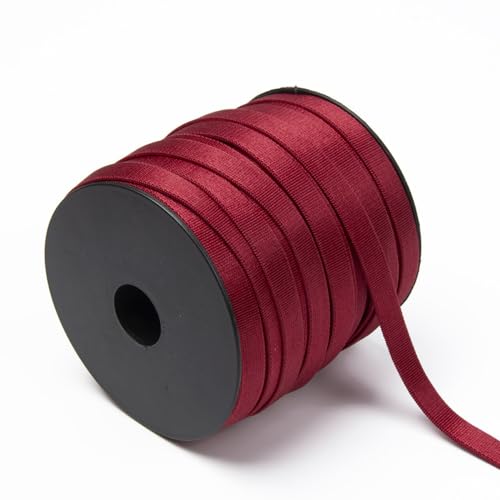 10m 10mm Breit Elastisches Band,Gummiband zum Nähen,Gummilitze Elastisches Zum Nähen,Elastic Band Elastisches Farbband für DIY Handwerk Basteln Unterwäsche BH-Träger Kleidung Gürtel,Weinrot von Wambere