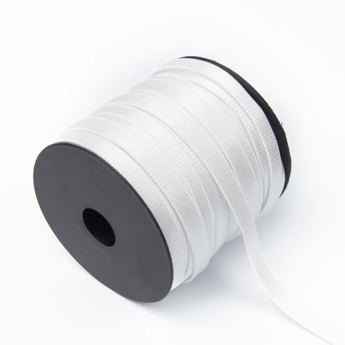 10m 10mm Breit Elastisches Band,Gummiband zum Nähen,Gummilitze Elastisches Zum Nähen,Elastic Band Elastisches Farbband für DIY Handwerk Basteln Unterwäsche BH-Träger Kleidung Gürtel,Weiß von Wambere