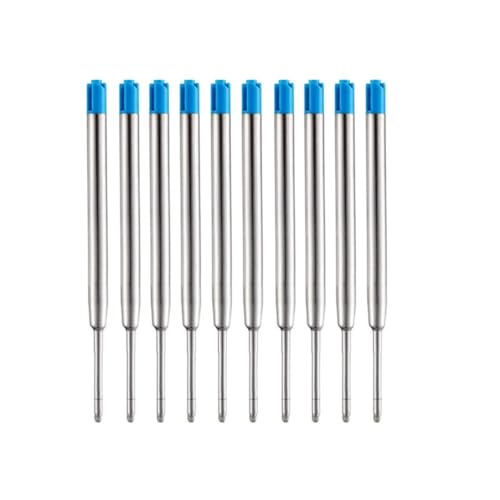 12 Stück Kugelschreiberminen Großraumminen Metall Ersatzminen für das G2-Format Ballpoint Pen Refills 1,0mm Kugelschreiber Minen Universal Kugelschreiber Ersatzminen Schreibfarbe Blau von Wambere