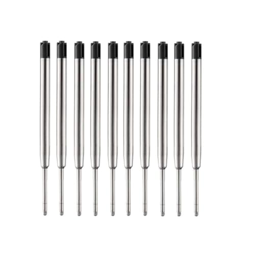 12 Stück Kugelschreiberminen Großraumminen Metall Ersatzminen für das G2-Format Ballpoint Pen Refills 1,0mm Kugelschreiber Minen Universal Kugelschreiber Ersatzminen Schreibfarbe Schwarz von Wambere