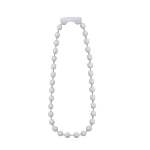 120 Stück 10cm Lang Etikettenkette Bunte Ballkette 2,4 mm Kugelkette Metall Hängekette Mit Verbindern Bead Chain Tag Kette für DIY Hängende Basteln Schlüsselanhänger Schmuckherstellung,Weiß von Wambere