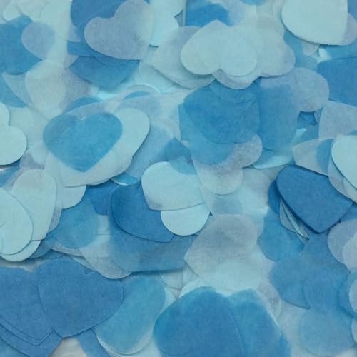 120g Bunt Papier Herz Konfetti Streudeko Herzförmige Konfetti Geburtstag Deko Papier Konfetti Tischdekoration Luftballons Korationen Hochzeit Party Babydusche Valentinstag,Blau von Wambere