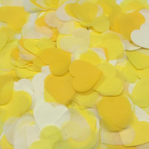 120g Bunt Papier Herz Konfetti Streudeko Herzförmige Konfetti Geburtstag Deko Papier Konfetti Tischdekoration Luftballons Korationen Hochzeit Party Babydusche Valentinstag,Gelb von Wambere