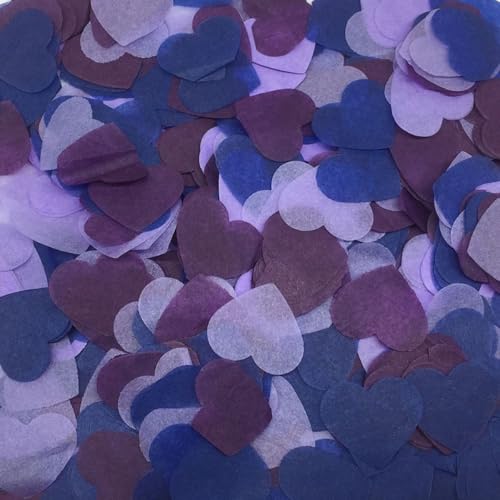 120g Bunt Papier Herz Konfetti Streudeko Herzförmige Konfetti Geburtstag Deko Papier Konfetti Tischdekoration Luftballons Korationen Hochzeit Party Babydusche Valentinstag,Lila Blau von Wambere