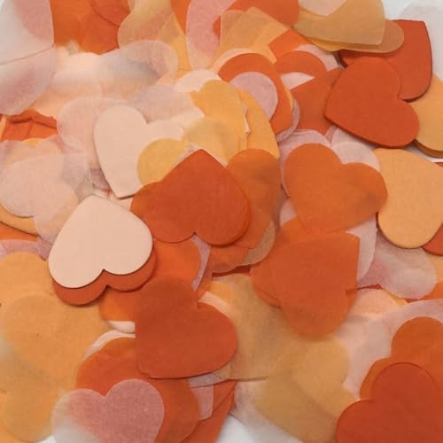 120g Bunt Papier Herz Konfetti Streudeko Herzförmige Konfetti Geburtstag Deko Papier Konfetti Tischdekoration Luftballons Korationen Hochzeit Party Babydusche Valentinstag,Orange von Wambere