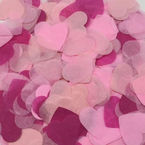 120g Bunt Papier Herz Konfetti Streudeko Herzförmige Konfetti Geburtstag Deko Papier Konfetti Tischdekoration Luftballons Korationen Hochzeit Party Babydusche Valentinstag,Rosa Rosa von Wambere