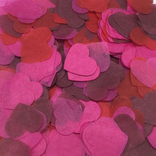 120g Bunt Papier Herz Konfetti Streudeko Herzförmige Konfetti Geburtstag Deko Papier Konfetti Tischdekoration Luftballons Korationen Hochzeit Party Babydusche Valentinstag,Rosé Weinrot von Wambere