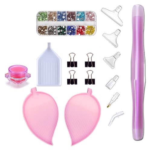 19er 5D Diamond Painting Zubehör Stift Set,Diamant Malerei Zubehör,Diamond Art Painting Stift Zubehör,Kunstharz Diamant Malstift für DIY Handwerk Nagelkunst Diamantmalerei,Lila B von Wambere