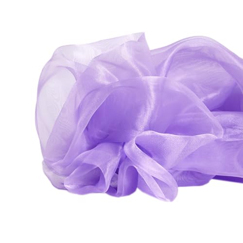 1m x 150cm Organza Stoffe zum Nähen Meterware Organzastoff Dekostoff Bekleidungsstoffe für DIY Kunsthandwerk Basteln Vorhänge Tischdecken Hochzeit Party Kleidungsdekoration,Lila von Wambere